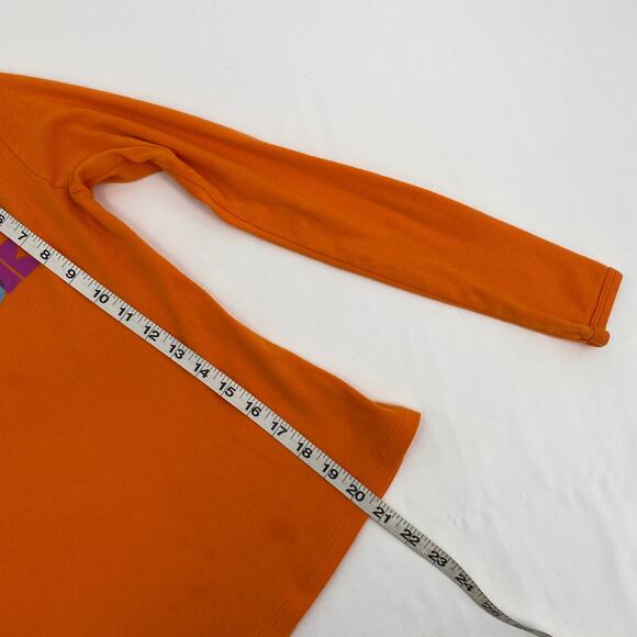 Reebok Crew Neck Long Sleeve Fitted Orange Tee Size Medium - Picture 7 of 8